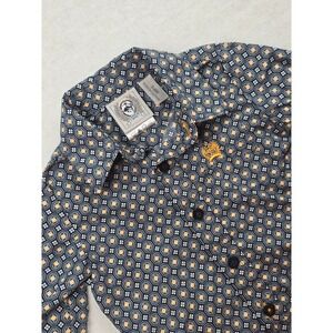 Baby Boys Cinch Long Sleeve‎ Geometric Print Button Up Shirt 3-6 Months